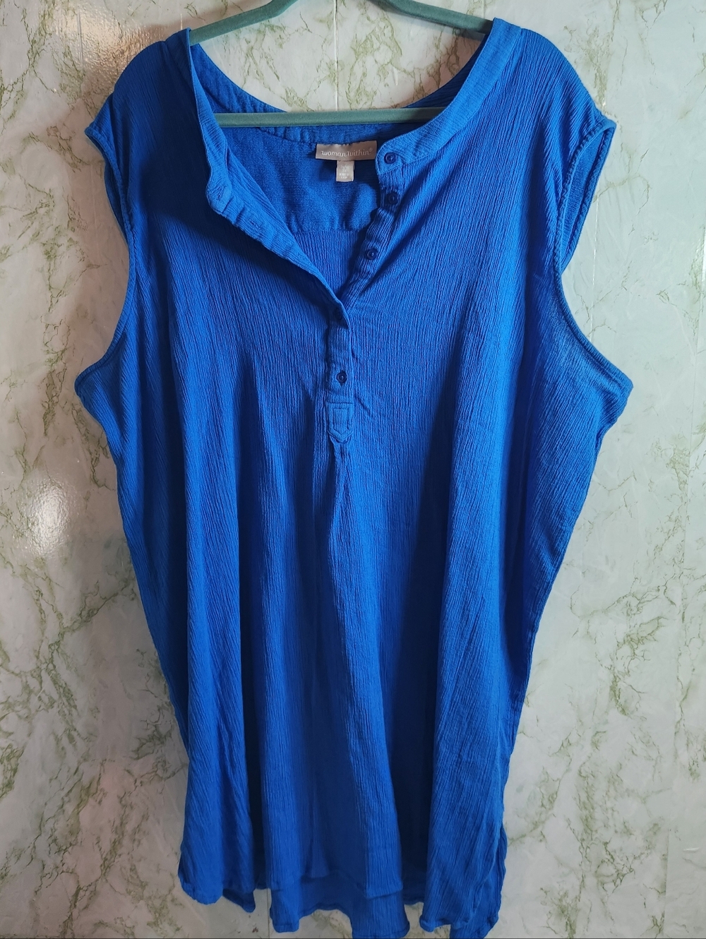 Woman Within Blue Cotton Cover Up